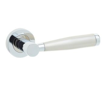 Jedo Alexander Door Handle- Polished Chrome/Satin Nickel- JV465PCSN