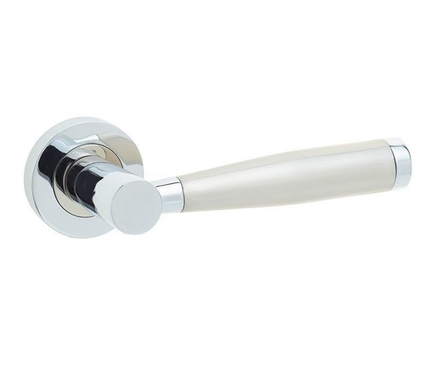 Jedo Alexander Door Handle- Polished Chrome/Satin Nickel- JV465PCSN