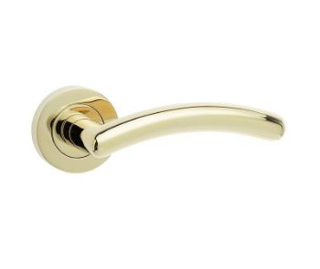 Jedo Mailand Door Handle- Polished Brass- JV710PVD