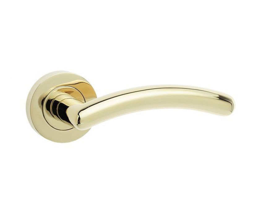 Jedo Mailand Door Handle- Polished Brass- JV710PVD