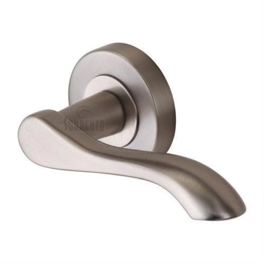 Sorrento Door Handle Lever on Round Rose Aurora Design Satin Nickel finish - SC-7352-SN