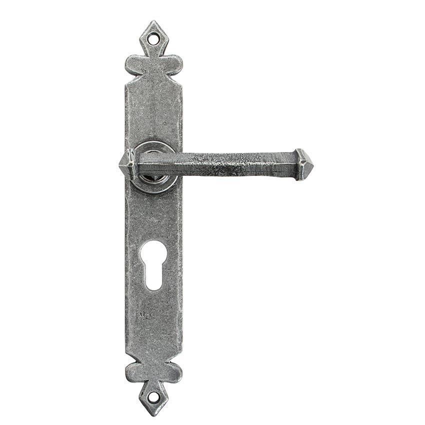 Tudor EURO Lock Handle in Pewter - 92063 