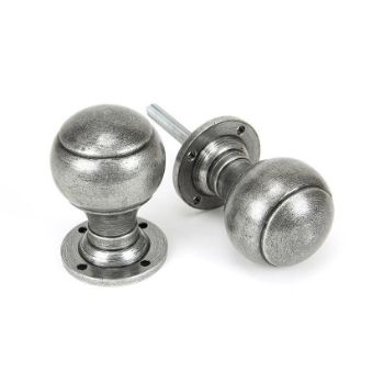 Regency Mortice/Rim Door Knob Set in Pewter - 45156