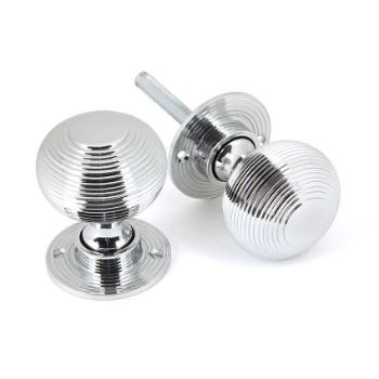 Heavy Beehive Mortice/Rim Door Knobs in Polished Chrome - 90273