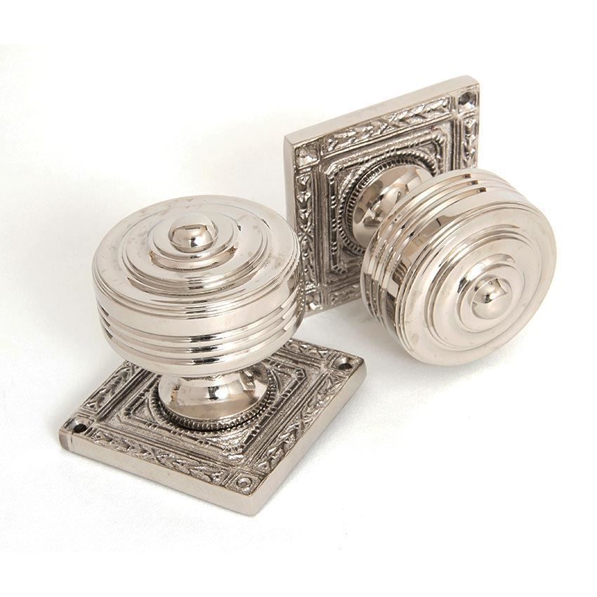 Tewkesbury Square Mortice Knob Set in Polished Nickel - 83859