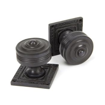 Tewkesbury Square Mortice Knob Set in Aged Bronze - 90293