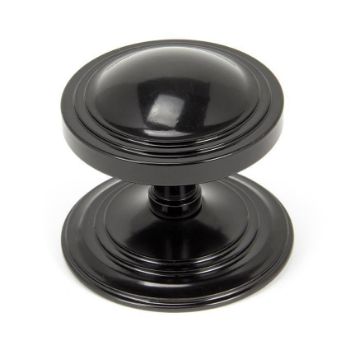 Blacksmith Art Deco Centre Door Knob in Black Finish - 90070