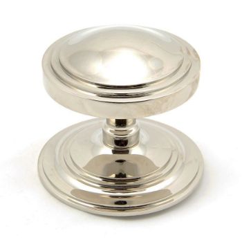 Period Art Deco Centre Door Knob in Polished Nickel - 90068