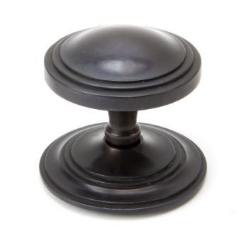 Period Art Deco Centre Door Knob in Aged Bronze - 90072