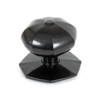 External Octagonal Center Door Knob in Black Finish - 83779