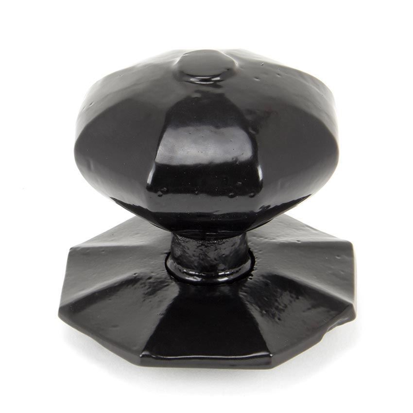 Internal Octagonal Center Door Knob in Black Finish - 90382