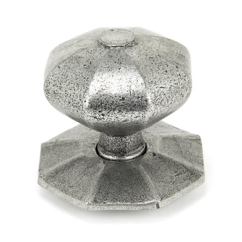 Internal Octagonal Center Door Knob in Pewter Finish - 90383