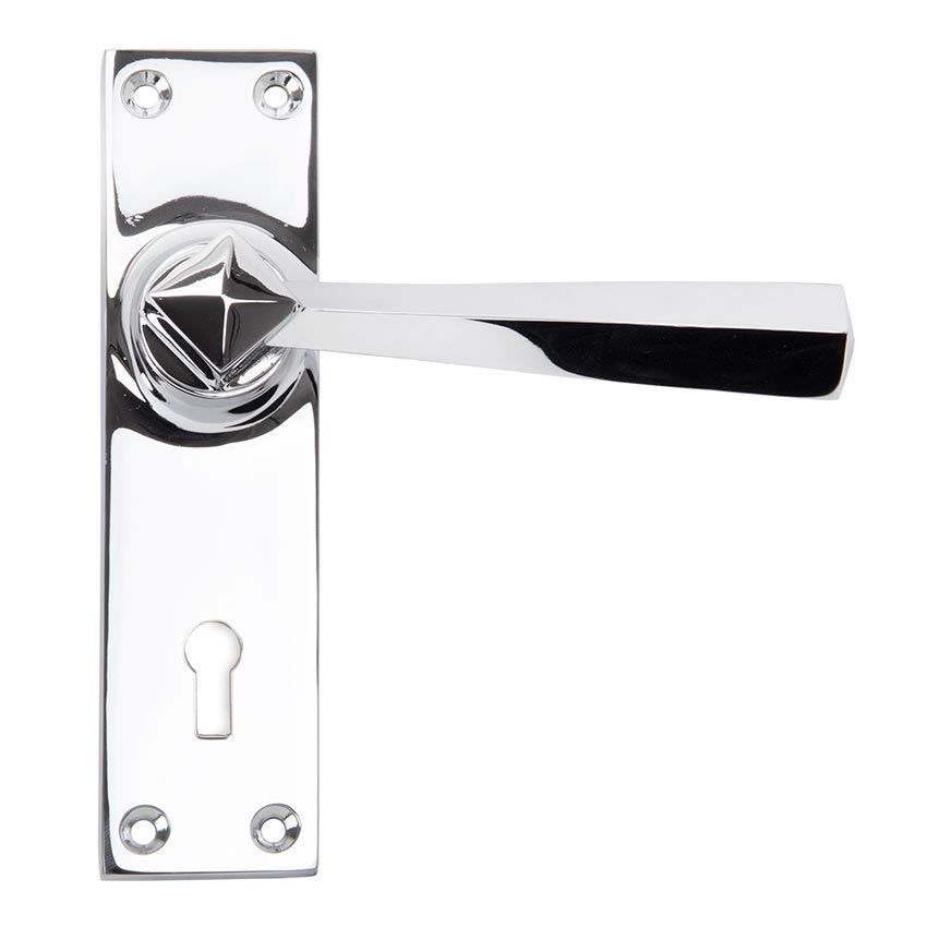Straight Lever Lock Handle in Polished Chrome - 83830