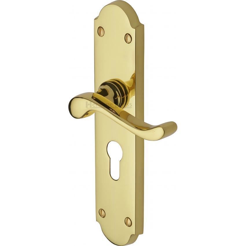 Savoy Long Plate EURO Lock Handle - V757PB