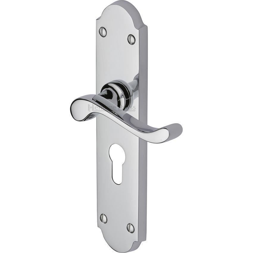 Savoy Long Plate EURO Lock Handle - V757PC