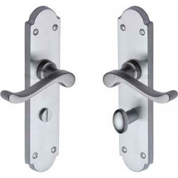 Savoy Long Plate Bathroom Handle - V765SC Savoy Long Plate Bathroom Handle - V765SC