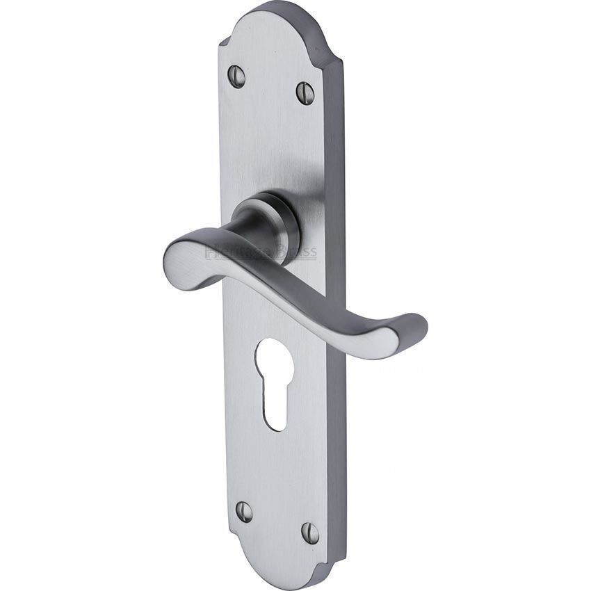 Savoy Long Plate EURO Lock Handle - V757SC