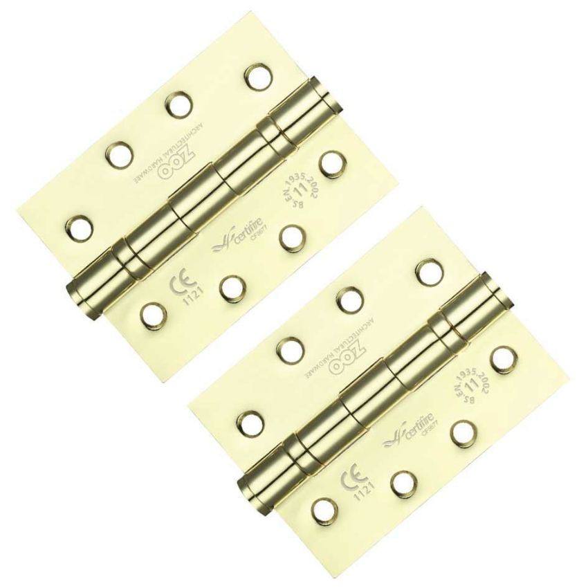 4" (102mm) Brass Plated Ball Bearing Hinges - ZHS43EB