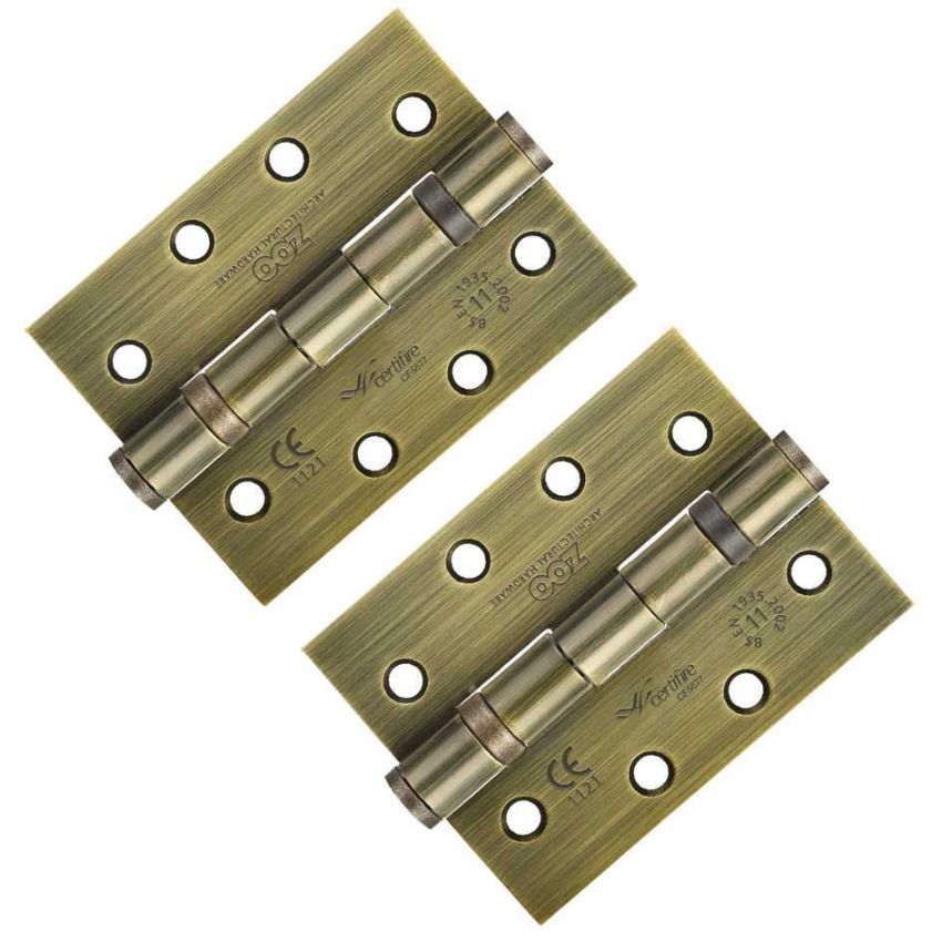 4" (102mm) Florentine Bronze Ball Bearing Hinges - ZHS43FB