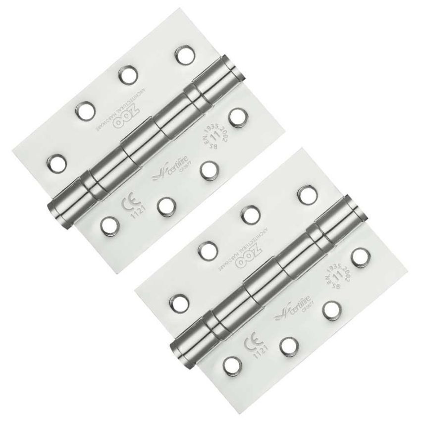 4" (102mm) Polished Chrome Ball Bearing Hinges - ZHS43CP