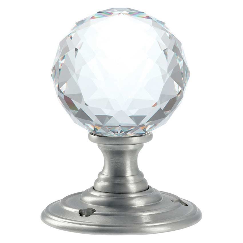 Alexander and Wilks Olivia Glass Faceted Door Knob - AW371-55-SC