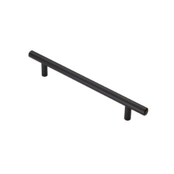 Matt black 12mm Steel T-Bar Cabinet Handle 160mm - FTD445CMB