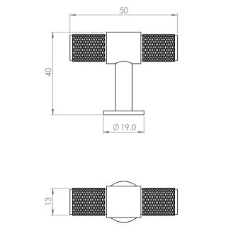 KNURLED T-BAR KNOB - Matt Black - FTD701MB