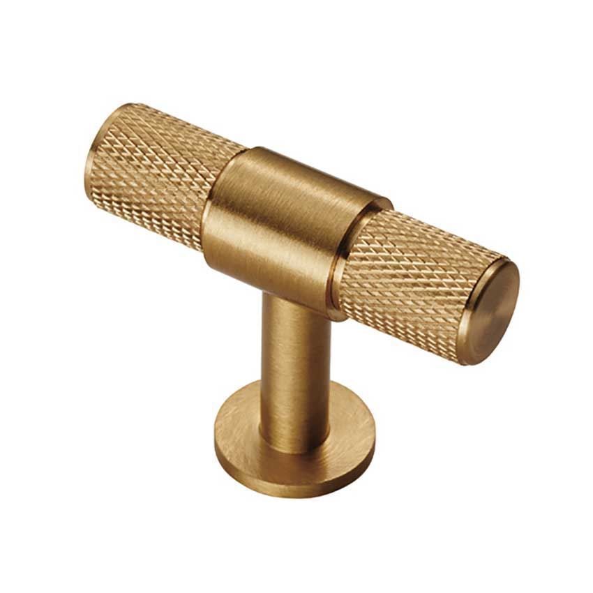 KNURLED T-BAR KNOB - Satin Brass - FTD701SB 