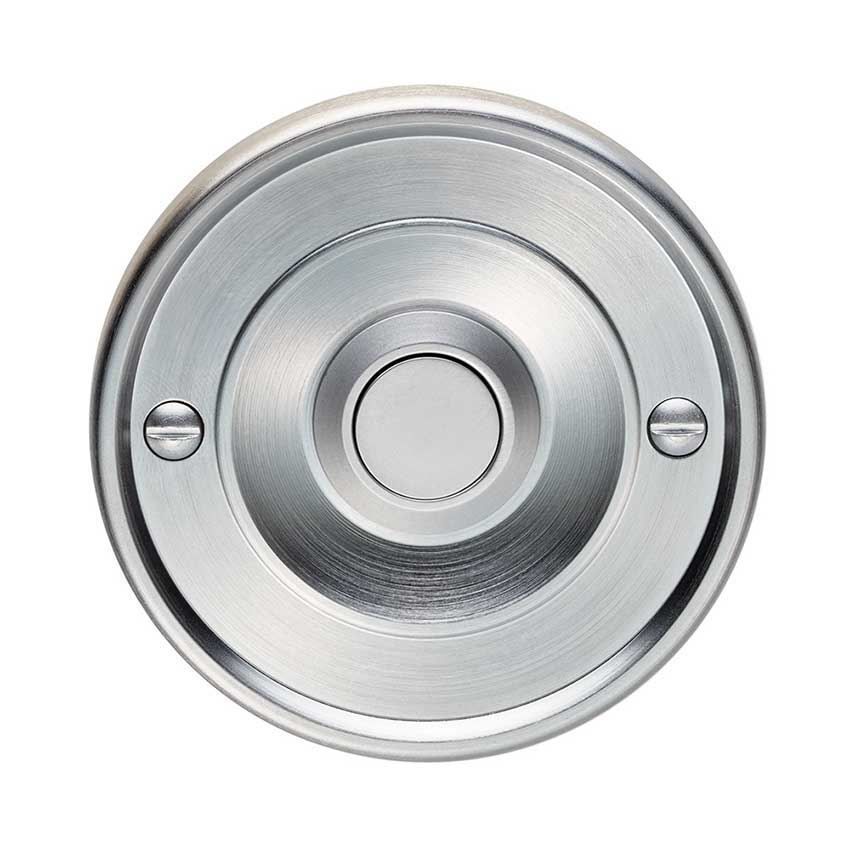 Classical Round Bell Push in Satin Chrome - AQ30SC