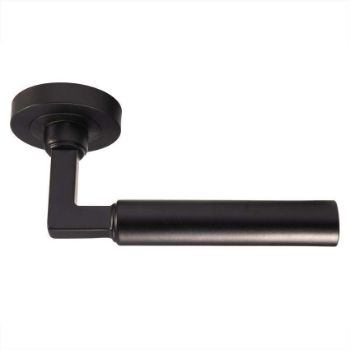 Amiata lever on Round Rose- Matt Black - EUL040MB