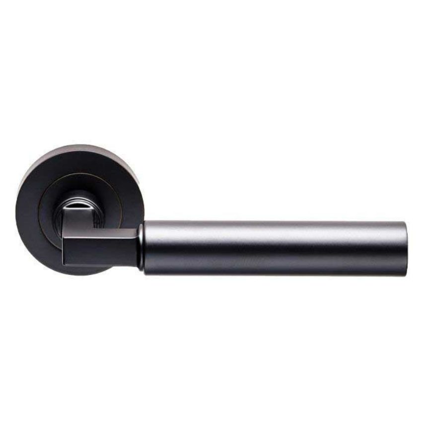 Amiata lever on Round Rose- Matt Black - EUL040MB