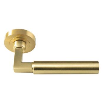 Amiata lever on Round Rose - Satin Brass - EUL040SB