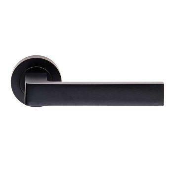 Sasso lever on Round Rose- Matt Black - EUL010MB