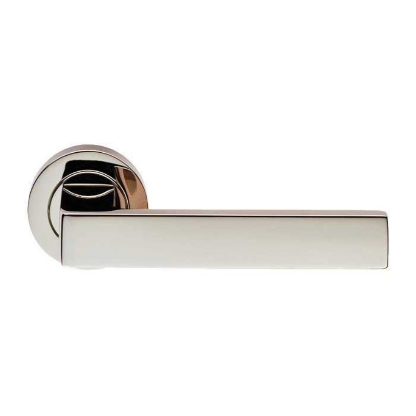 Sasso lever on Round Rose - Polished Nickel - EUL010PN 