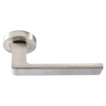 Sasso lever on Round Rose - Satin Nickel - EUL010SN