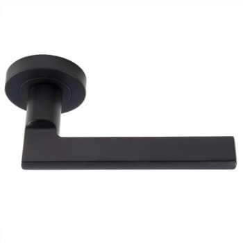 Trentino lever on Round Rose- Matt Black - EUL030MB 