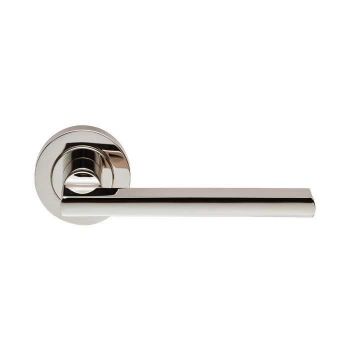 Trentino lever on Round Rose - Polished Nickel - EUL030PN 