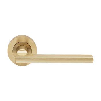 Trentino lever on Round Rose - Satin Brass - EUL030SB