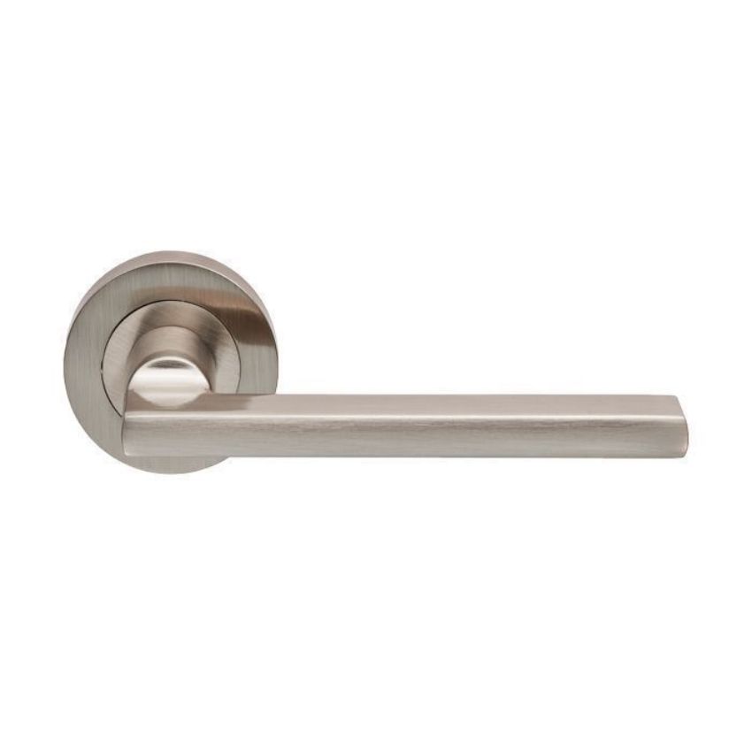 Trentino lever on Round Rose - Satin Nickel - EUL030SN