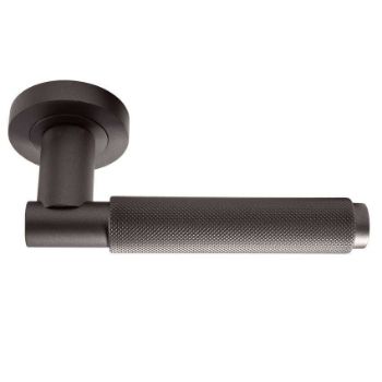 Varese Knurled lever on Round Rose - Matt Bronze - EUL050MBRZ 