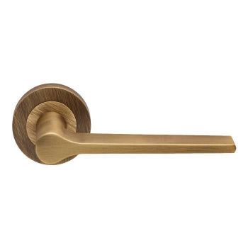 Velino lever on Round Rose- Antique Brass - EUL020AB 