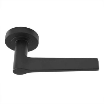 Velino Lever on Round Rose- Matt Black - EUL020MB