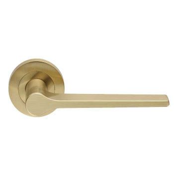 Velino lever on Round Rose - Satin Brass - EUL020SB