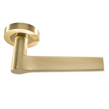 Velino lever on Round Rose - Satin Brass - EUL020SB