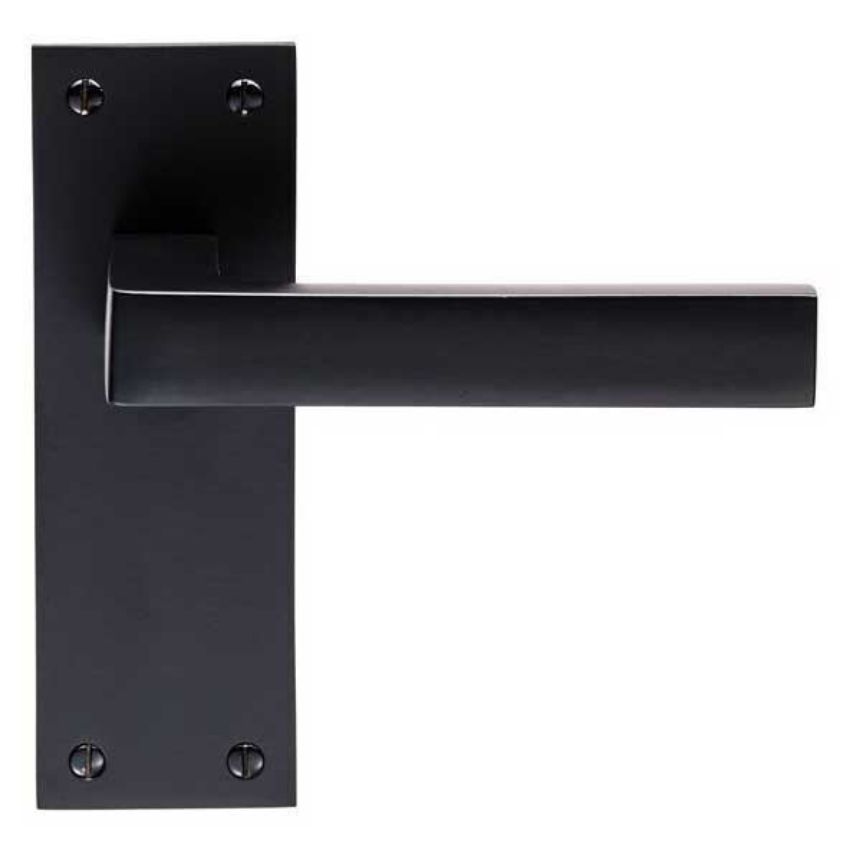 SASSO LEVER ON BACKPLATE - Matt Black - EUL012MB