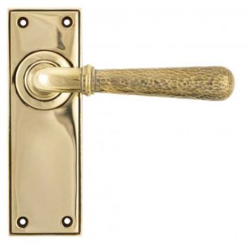 Aged Brass Hammered Newbury Lever on a Backplate - Aged Brass - 46210 Aged Brass Hammered Newbury Lever on a Backplate - Aged Brass - 46210