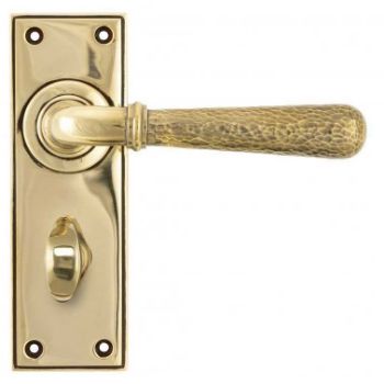 Aged Brass Hammered Newbury Lever Bathroom Set on a Backplate - Aged Brass - 46211 Aged Brass Hammered Newbury Lever Bathroom Set on a Backplate - Aged Brass - 46211