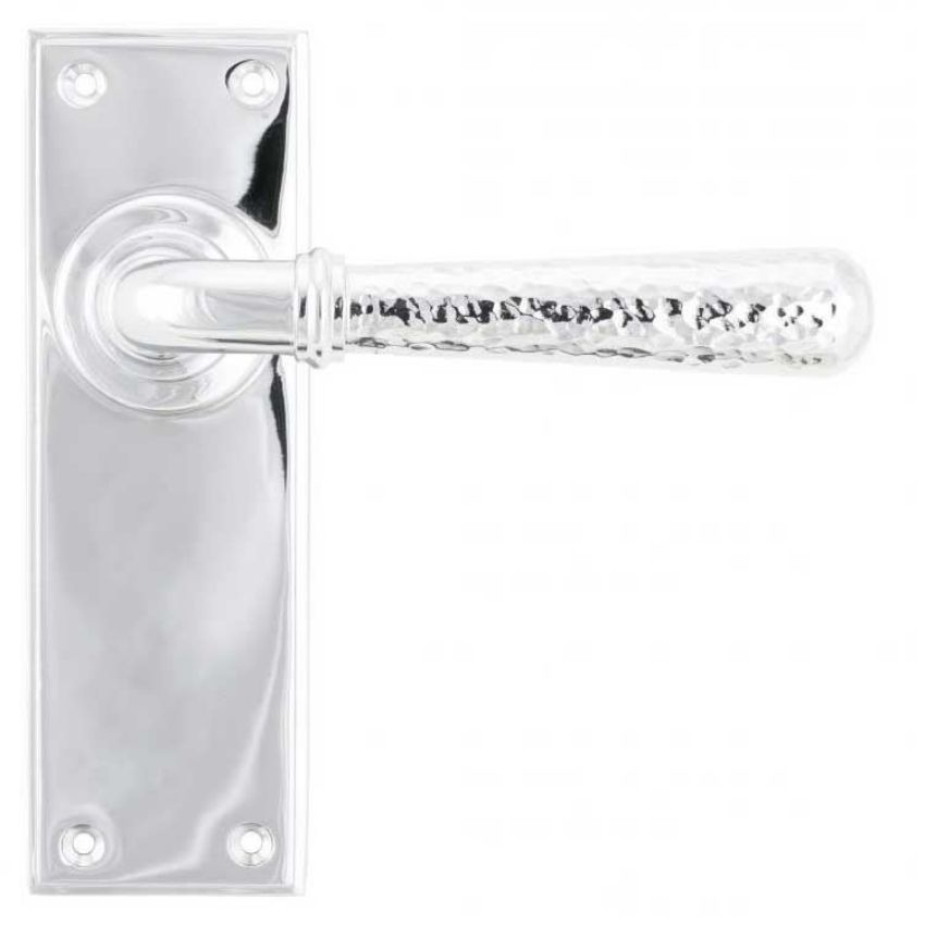 Polished Chrome Hammered Newbury Lever on a Backplate - Polished Chrome - 46214