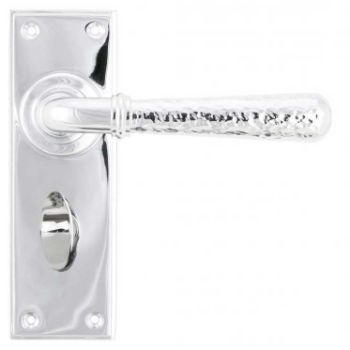 Polished Chrome Hammered Newbury Lever Bathroom Set on a Backplate - Polished Chrome - 46215 Polished Chrome Hammered Newbury Lever Bathroom Set on a Backplate - Polished Chrome - 46215