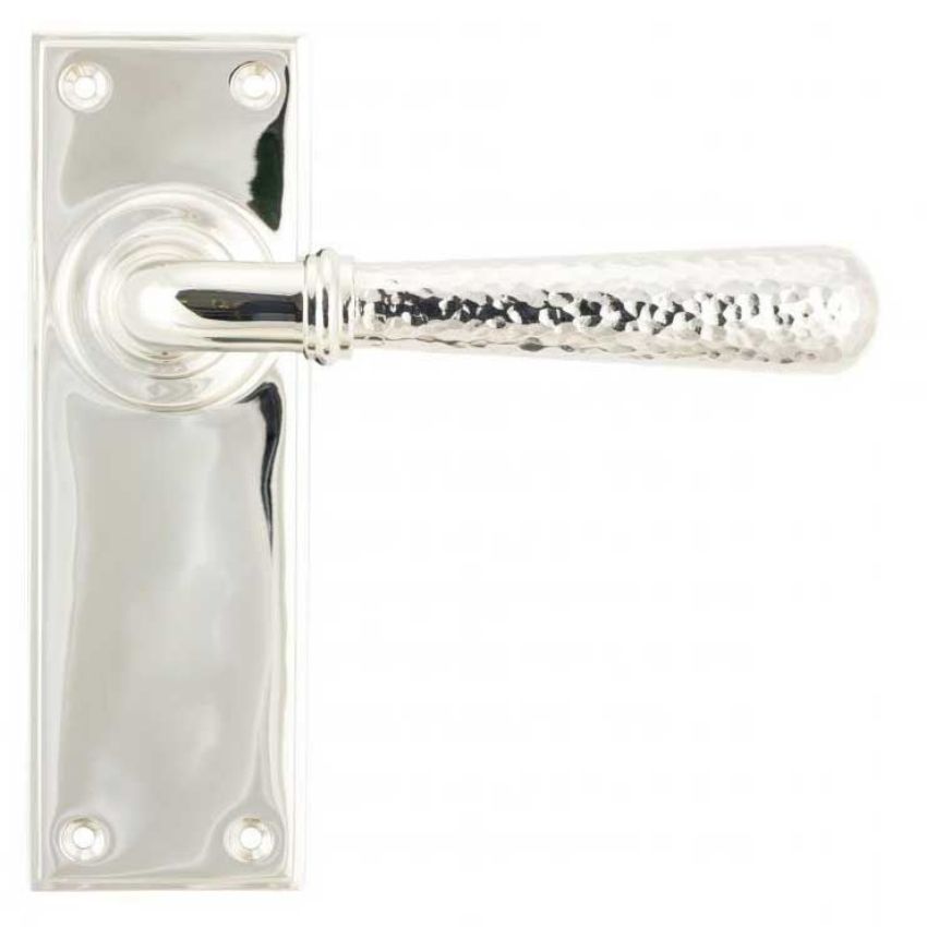 Polished Nickel Hammered Newbury Lever on a Backplate - Polished Nickel - 46218 